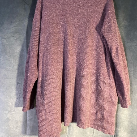 Merino Wool Blend Open Drape Cardigan Sweater OS Purple Lavender Big Pockets - Picture 2 of 7